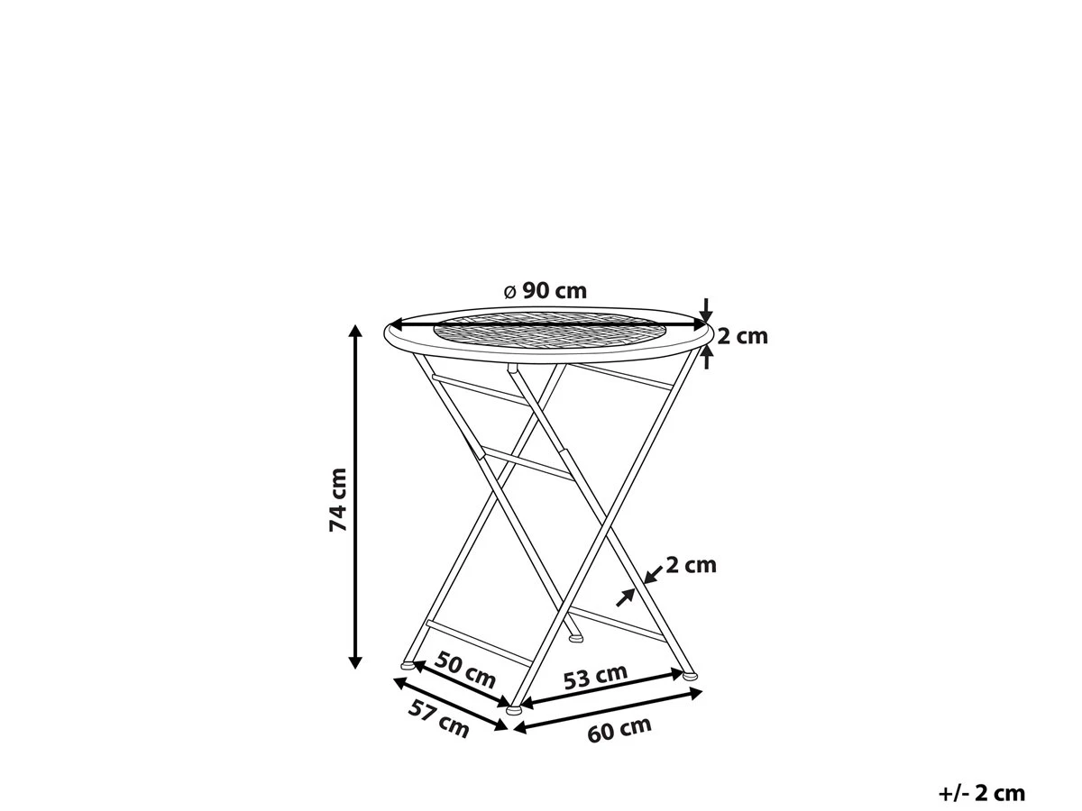 Mesa De Balcón Blanco Crema ø 90 Cm BIVIO 5 Mesa De Balcón Blanco Crema ø 90 Cm BIVIO - Imagen 3
