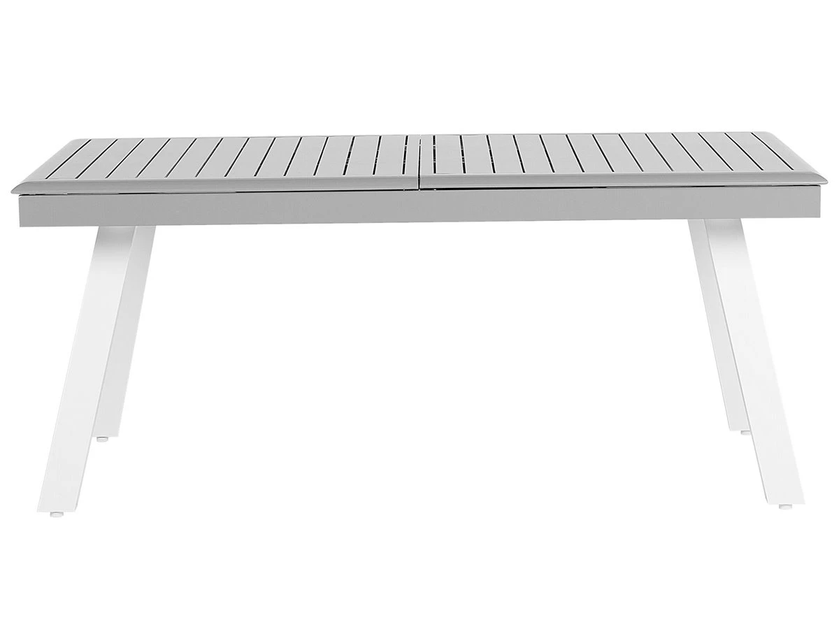 Mesa De Jardín Extensible De Metal Gris Claro/blanco 175/255 X 100 Cm PERETA 8 Mesa De Jardín Extensible De Metal Gris Claro/blanco 175/255 X 100 Cm PERETA - Imagen 6
