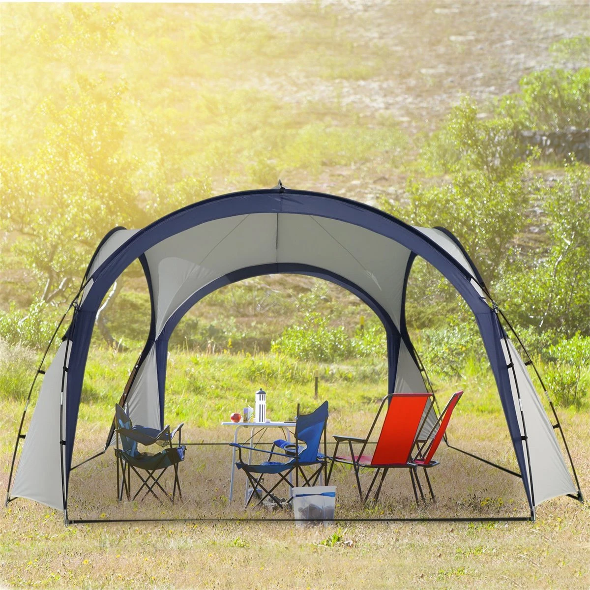 Outsunny Carpa Evento Tienda De Fiesta Gazebo 3.5x3.5m Toldo Abierto Para Eventos Camping Impermeable Protección UV 4 Outsunny Carpa Evento Tienda De Fiesta Gazebo 3.5x3.5m Toldo Abierto Para Eventos Camping Impermeable Protección UV - Imagen 2