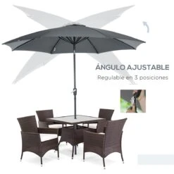 Outsunny Sombrilla De Jardín Ø300x240 Cm Parasol De Terraza Con Manivela Techo Inclinable Y 8 Varillas De Metal Para Patio Balcón Exterior Gris 14 Outsunny Sombrilla De Jardín Ø300x240 Cm Parasol De Terraza Con Manivela Techo Inclinable Y 8 Varillas De Metal Para Patio Balcón Exterior Gris -OUTSUNNY TIENDA 0508320103210b8f1f8f6541bb5f8c310c58db6a 493cafa12b8e4f5dafe92698ba4c0351