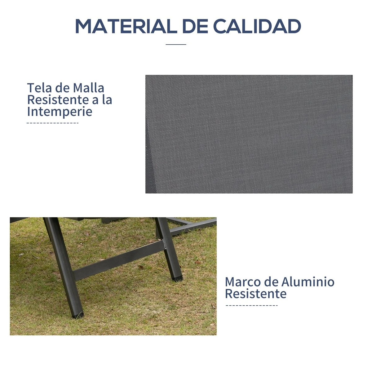 Outsunny Tumbona De Jardín Relinable Tumbona Plegable De Aluminio Con Respaldo Ajustable En 5 Posiciones Para Terraza Piscina Exterior Carga Máx. 150 Kg 69x140x107 Cm Gris 8 Outsunny Tumbona De Jardín Relinable Tumbona Plegable De Aluminio Con Respaldo Ajustable En 5 Posiciones Para Terraza Piscina Exterior Carga Máx. 150 Kg 69x140x107 Cm Gris - Imagen 6