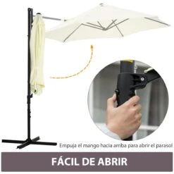 Outsunny Sombrilla De Jardín Ø256x245 Cm Parasol Excéntrico Rotación De 360° Con Apertura Manual Y Base Cruzada Para Patio Terraza Exterior Beige 14 Outsunny Sombrilla De Jardín Ø256x245 Cm Parasol Excéntrico Rotación De 360° Con Apertura Manual Y Base Cruzada Para Patio Terraza Exterior Beige -OUTSUNNY TIENDA 060264b80a521a893f15b62d53032165d2320c75 89bd7d775ab7450983328815a3637c94