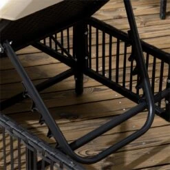 Outsunny Conjunto De 2 Tumbonas De Jardín Exterior Tumbonas De Mimbre Tejido Con Mesa De Tapa De Vidrio Respaldo Reclinable De 5 Posiciones Y Cojines Suaves 196x54x32 Cm Negro -OUTSUNNY TIENDA 06785d1efb2f92b575db5bad27f63dd4b0e9ad93 6dfc6c7cb81c4a3797d07c6de2ba036d