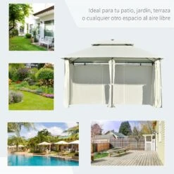 Outsunny Carpa De Jardín 4x3 M Cenador Con Doble Techo 6 Cortinas Laterales Luz LED Con Panel Solar Para Patio Terraza Color Crema 17 Outsunny Carpa De Jardín 4x3 M Cenador Con Doble Techo 6 Cortinas Laterales Luz LED Con Panel Solar Para Patio Terraza Color Crema -OUTSUNNY TIENDA 069e77ccaf3b8195d4ebe80eb2bf8f7b8d8cea24 6eefe883961b44c3b6697b3482865f18