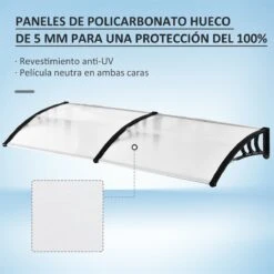 Outsunny Tejadillo De Protección 195x75 Cm Marquesina Para Puertas Y Ventanas Contra Sol Y Lluvia Con Paneles De Policarbonato Barras De Aleación De Aluminio Transparente 14 Outsunny Tejadillo De Protección 195x75 Cm Marquesina Para Puertas Y Ventanas Contra Sol Y Lluvia Con Paneles De Policarbonato Barras De Aleación De Aluminio Transparente -OUTSUNNY TIENDA 06ca2c7ad83aa6d637bfe6f4091a91e975854472 8afd03efe0794eb48f25dce1c96569d8