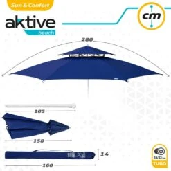 Sombrilla Octogonal 280 Cm Doble Techo Y Protección UV35 + Aktive Beach 15 Sombrilla Octogonal 280 Cm Doble Techo Y Protección UV35 + Aktive Beach -OUTSUNNY TIENDA 07723f9728b924990cfd7c272284f59c95bc5c3b 4be2690d9d1b4f5d8a82415f5a7cb05e