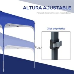 Outsunny Cenador Plegable 2,5x2,5x2,68 M Carpa De Jardín Protección UV 50+ Ajustable En Altura Con 4 Bolsas De Arena Y Bolsa De Transporte Para Camping Fiestas Patio Azul 16 Outsunny Cenador Plegable 2,5x2,5x2,68 M Carpa De Jardín Protección UV 50+ Ajustable En Altura Con 4 Bolsas De Arena Y Bolsa De Transporte Para Camping Fiestas Patio Azul -OUTSUNNY TIENDA 0815fe14219e9bcda9777c33e30836b9db739b19 4769190dbb48439c95a1da64a6f0465b