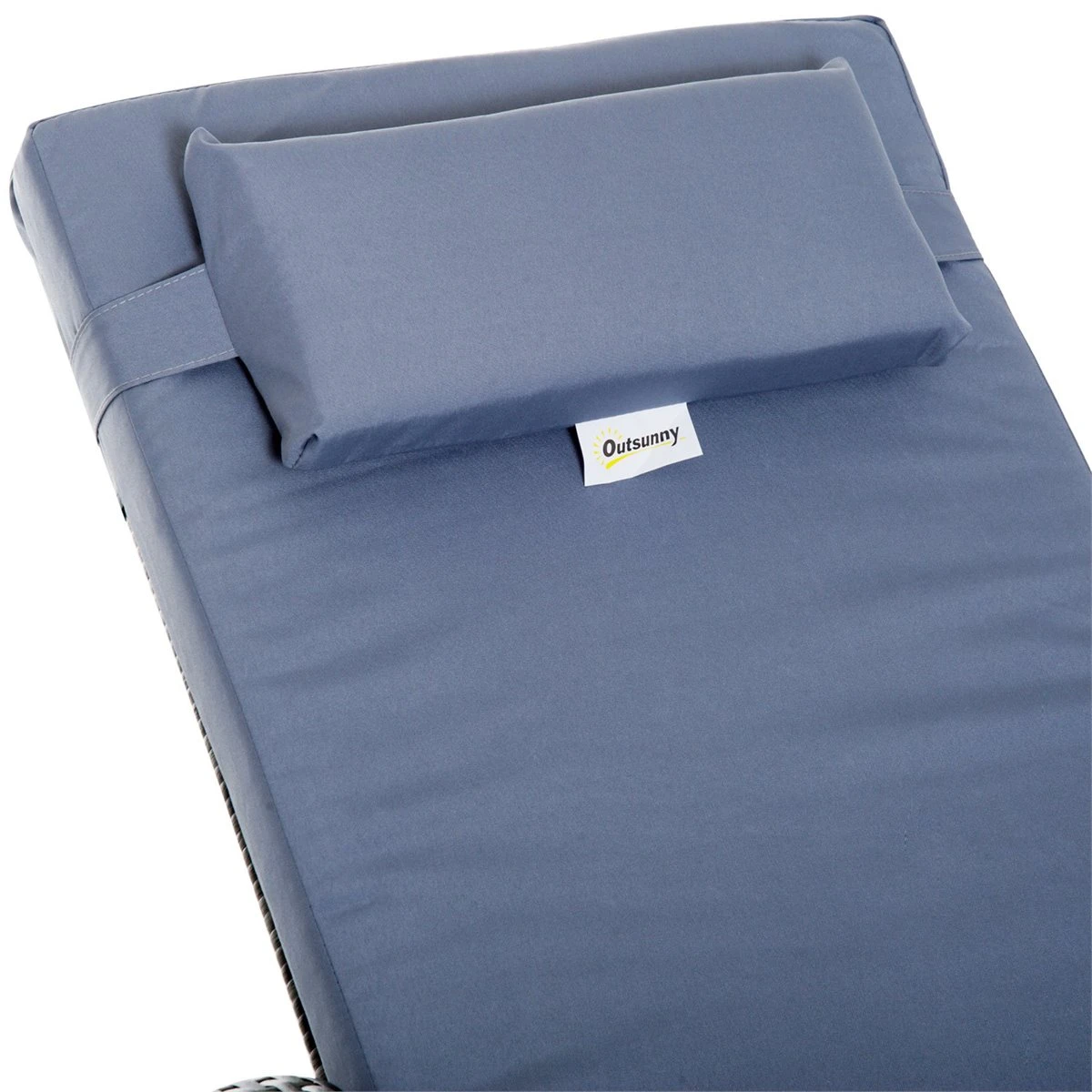 Outsunny Set De 2 Tumbonas Chaise Longue + 1 Mesa De Ratan Para Jardín O Terraza Sillas Con Cojín Y Respaldo Ajustable A 5 Niveles (Gris) 11 Outsunny Set De 2 Tumbonas Chaise Longue + 1 Mesa De Ratan Para Jardín O Terraza Sillas Con Cojín Y Respaldo Ajustable A 5 Niveles (Gris) - Imagen 9