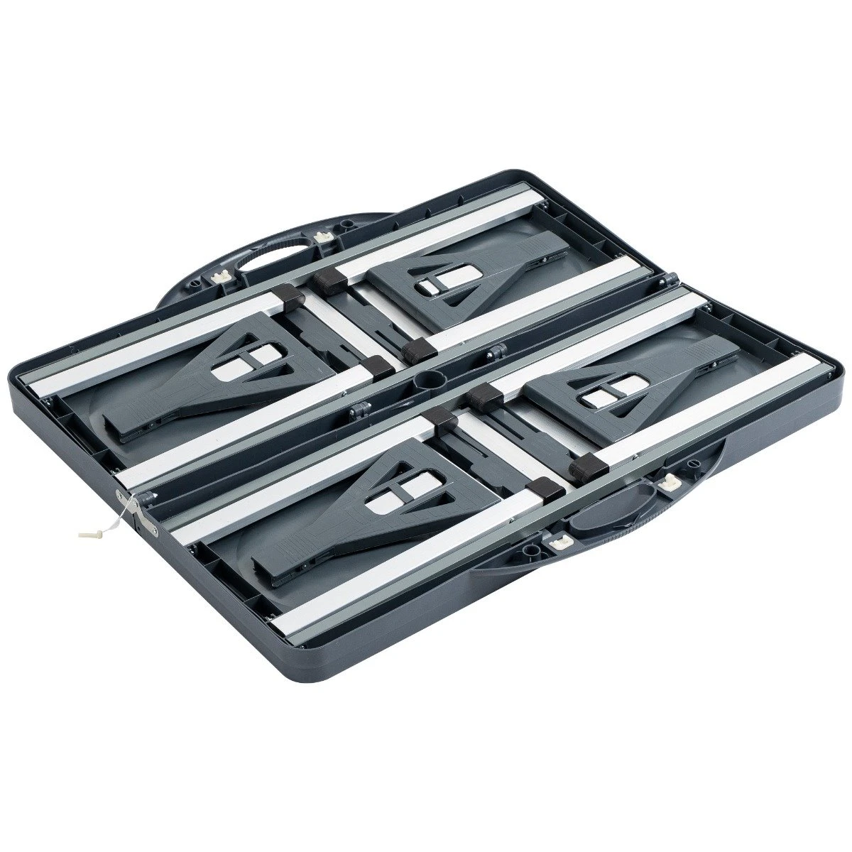 Outsunny Mesa Maleta De Camping Plegable Portátil 4 Asientos Y Agujero Sombrilla Estructura Aluminio Playa Picnic 136x84,5x66 Cm (Gris) 12 Outsunny Mesa Maleta De Camping Plegable Portátil 4 Asientos Y Agujero Sombrilla Estructura Aluminio Playa Picnic 136x84,5x66 Cm (Gris) - Imagen 10