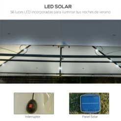 Outsunny Carpa De Jardín 4x3 M Cenador Con Doble Techo 6 Cortinas Laterales Luz LED Con Panel Solar Para Patio Terraza Color Crema 15 Outsunny Carpa De Jardín 4x3 M Cenador Con Doble Techo 6 Cortinas Laterales Luz LED Con Panel Solar Para Patio Terraza Color Crema -OUTSUNNY TIENDA 0a71f6a0a002e8258c3614d15818533152a77701 7d1d0c68cea848e1bc36592e340ebec6