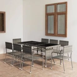 Set Comedor Jardín 9 Pzas Ratán Sintético Gris Antracita Y Gris VidaXL -OUTSUNNY TIENDA 0aa4a110a80e61819a5e7a7f46813d1ec6d000a6 db1489058f9c4f3ba389138b99f97d7a