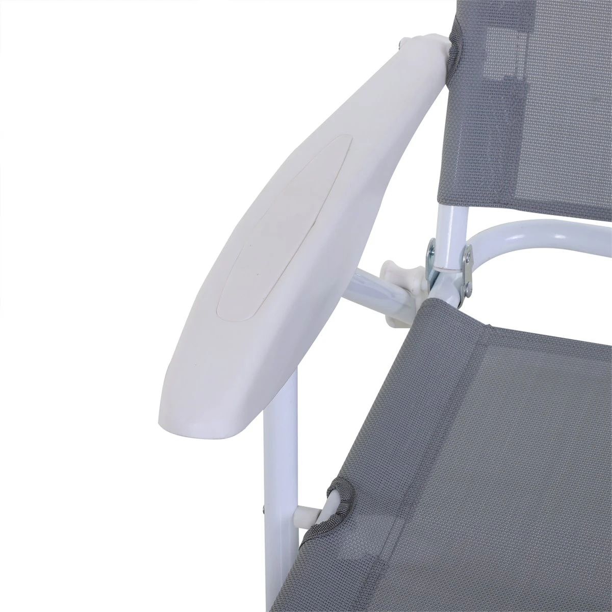 Outsunny Tumbona Reclinable Y Plegable De Jardín Con Respaldo Ajustable En 4 Posiciones Marco De Metal Texteline Transpirable 160x66x80 Cm Gris 6 Outsunny Tumbona Reclinable Y Plegable De Jardín Con Respaldo Ajustable En 4 Posiciones Marco De Metal Texteline Transpirable 160x66x80 Cm Gris - Imagen 4