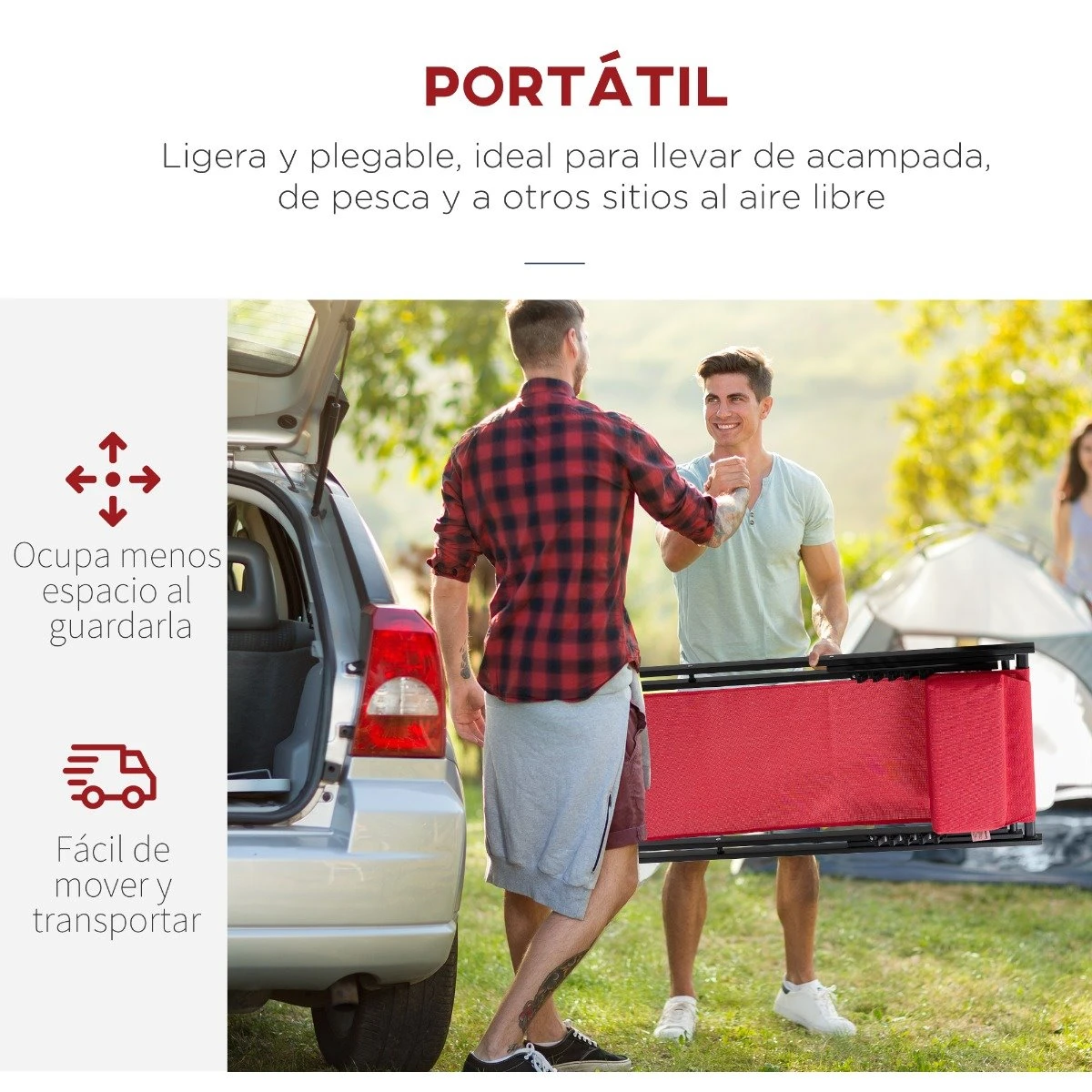 Outsunny Conjunto De 2 Tumbonas Plegables Con Respaldo Regulable En 5 Posiciones Y Reposacabezas Acolchado Incorporado 58x96.5x91.5cm Rojo Vino 7 Outsunny Conjunto De 2 Tumbonas Plegables Con Respaldo Regulable En 5 Posiciones Y Reposacabezas Acolchado Incorporado 58x96.5x91.5cm Rojo Vino - Imagen 6