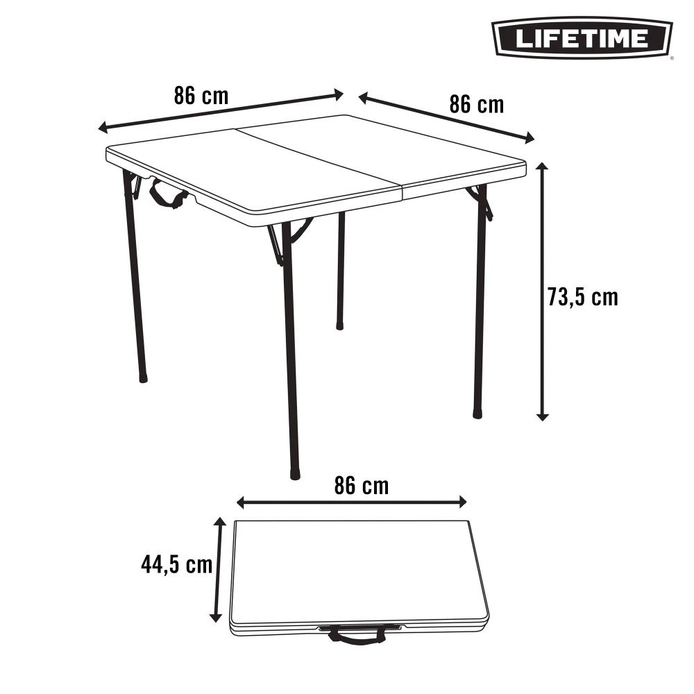 Mesa Cuadrada Plegable Blanco LIFETIME 94x94x74 Cm 10 Mesa Cuadrada Plegable Blanco LIFETIME 94x94x74 Cm - Imagen 8