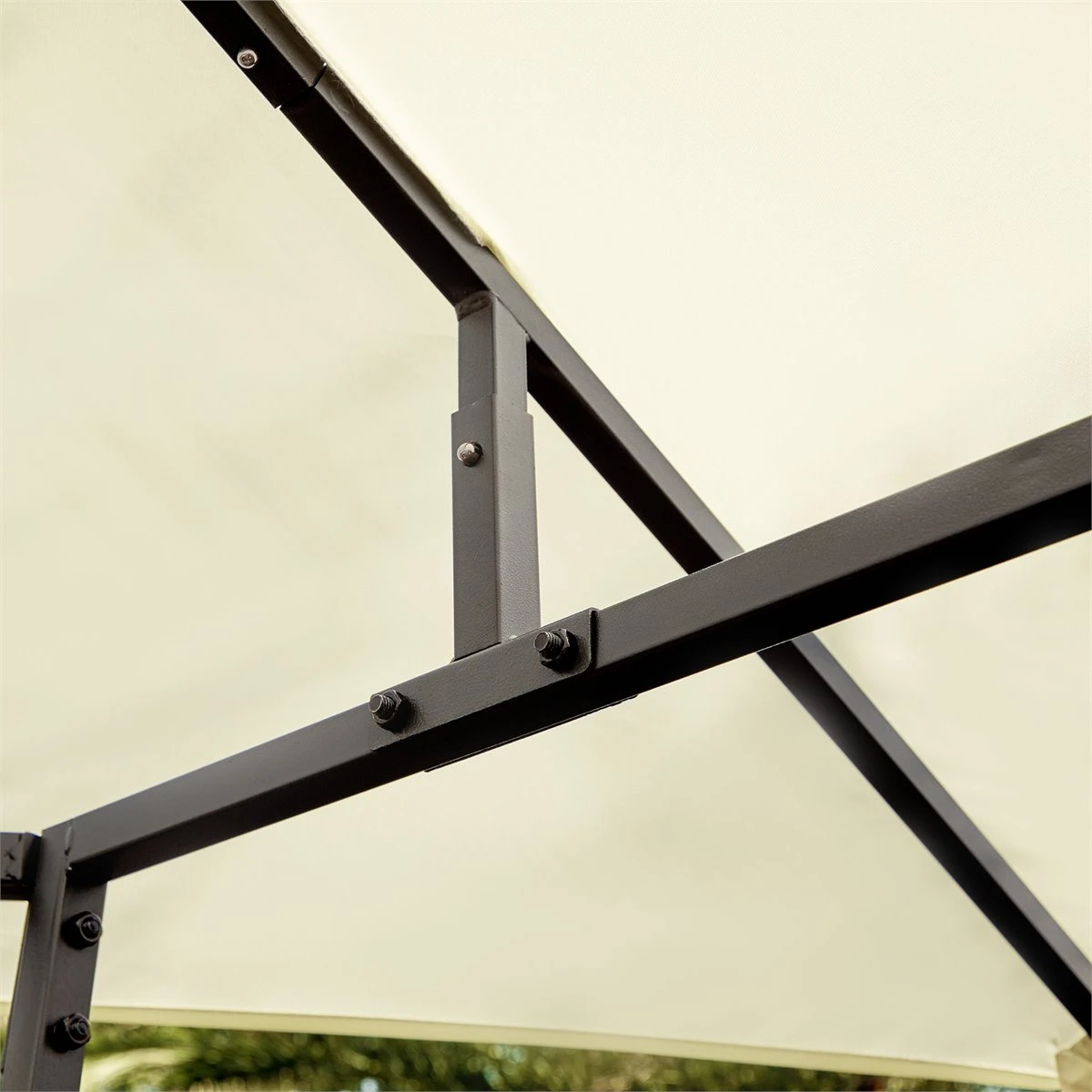 Outsunny Carpa 3x3x2.6m Cenador Jardin Marco De Acero Y 4 Paraviento Lateral Color Crema 9 Outsunny Carpa 3x3x2.6m Cenador Jardin Marco De Acero Y 4 Paraviento Lateral Color Crema - Imagen 7