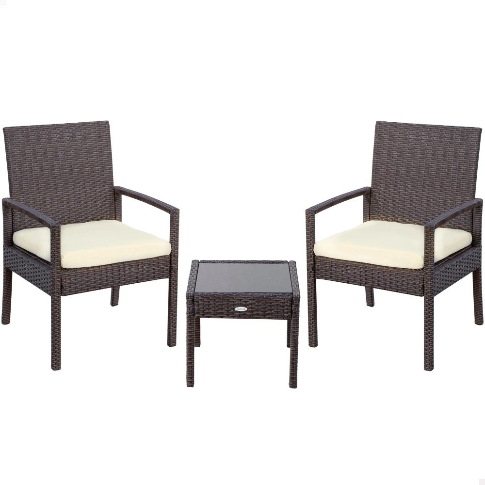 Conjunto Muebles Terraza Con Sillones Y Mesita Ratán Aktive 3 Conjunto Muebles Terraza Con Sillones Y Mesita Ratán Aktive