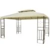 Outsunny Cenador De Jardín 3x4m Pabellón Para Exterior Con Doble Techo De Ventilación Y 4 Columnas De Acero Estable Para Fiestas Eventos Patio Crema -OUTSUNNY TIENDA 0decf19d528d80fbb8c818037f247e9a689e21b5 26dbb4353a2d48fa81b4fb6d433ec3be