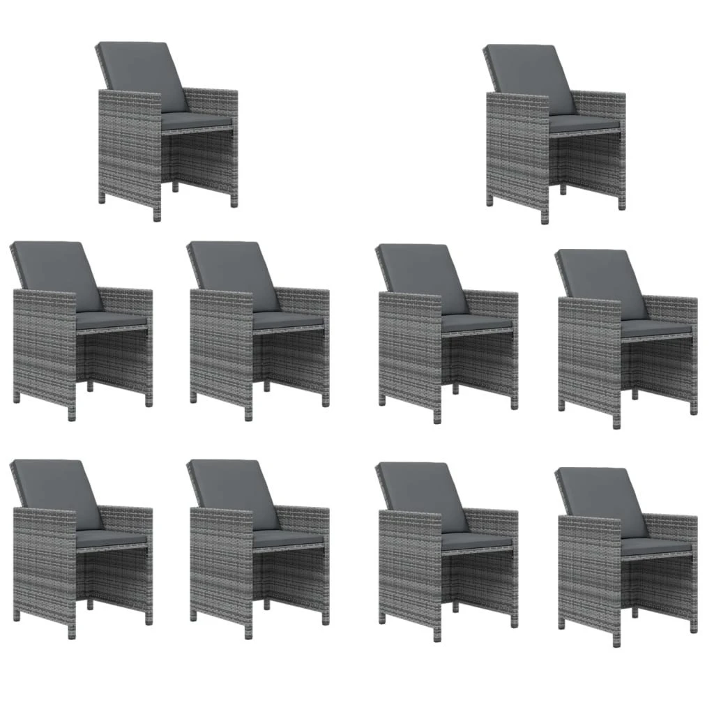 Set De Comedor Jardín 15 Pzas Con Cojines Ratán Sintético Gris VidaXL 6 Set De Comedor Jardín 15 Pzas Con Cojines Ratán Sintético Gris VidaXL - Imagen 4