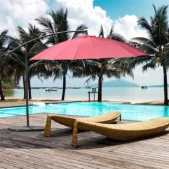 Outsunny Sombrilla Ø300 Cm Parasol De Jardín Con Manivela Manual 18 Costillas Y Base Cruzada Rojo -OUTSUNNY TIENDA 0ee4f5785c09cb34e9704a7f7d3c1c18d7fcb0c8 faad38c0fadf48ae8be560263e595520