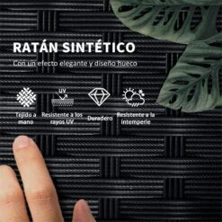 Outsunny Conjunto De 2 Tumbonas De Jardín Exterior Tumbonas De Mimbre Tejido Con Mesa De Tapa De Vidrio Respaldo Reclinable De 5 Posiciones Y Cojines Suaves 196x54x32 Cm Negro -OUTSUNNY TIENDA 0fdeeab943fbf7cf0852af83bf4128137291e616 06a0190a2ca442888efb8e0f2b541807