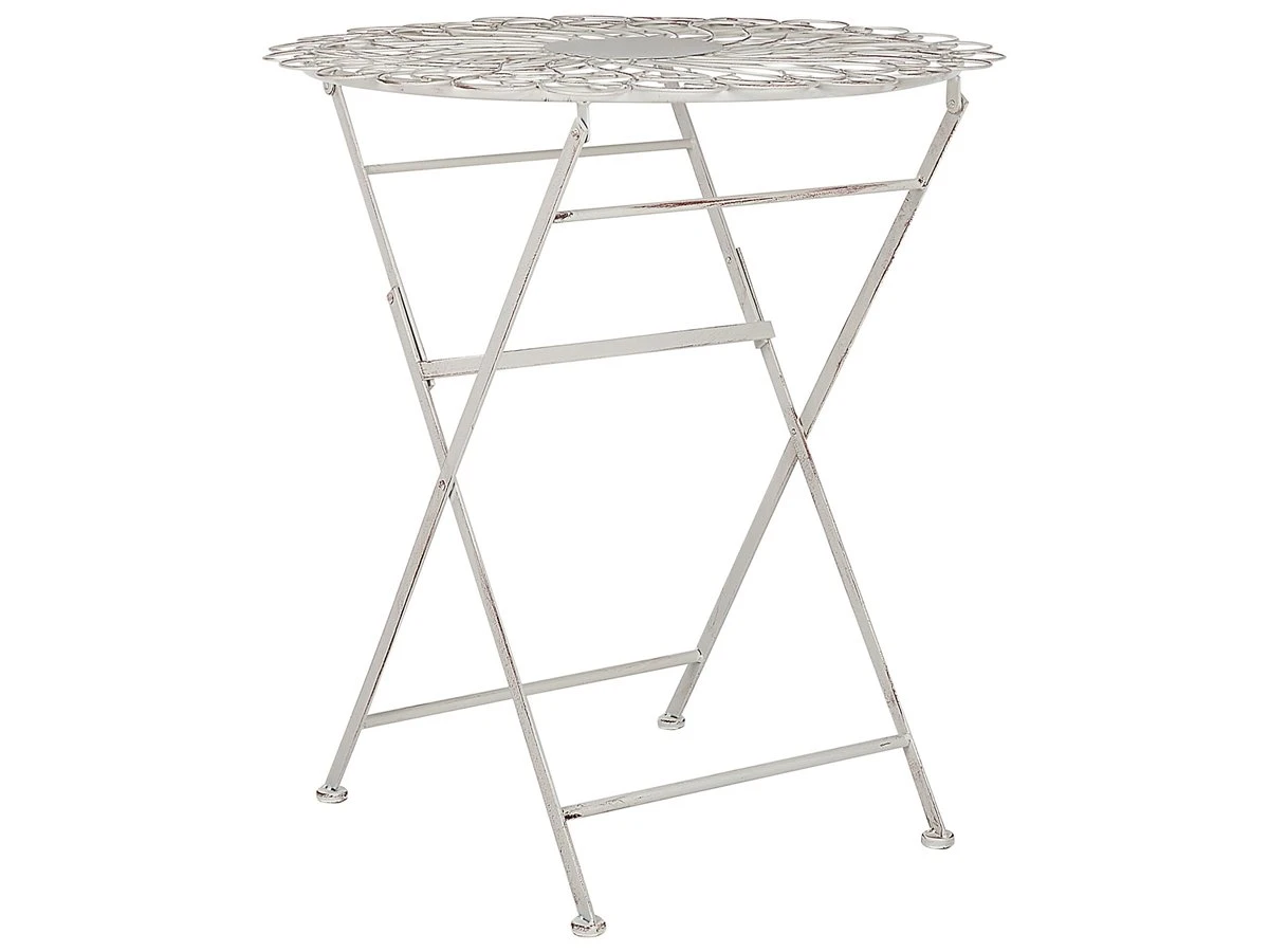 Mesa De Balcón De Metal Blanco Crema ø 70 Cm STIFFE 4 Mesa De Balcón De Metal Blanco Crema ø 70 Cm STIFFE - Imagen 2