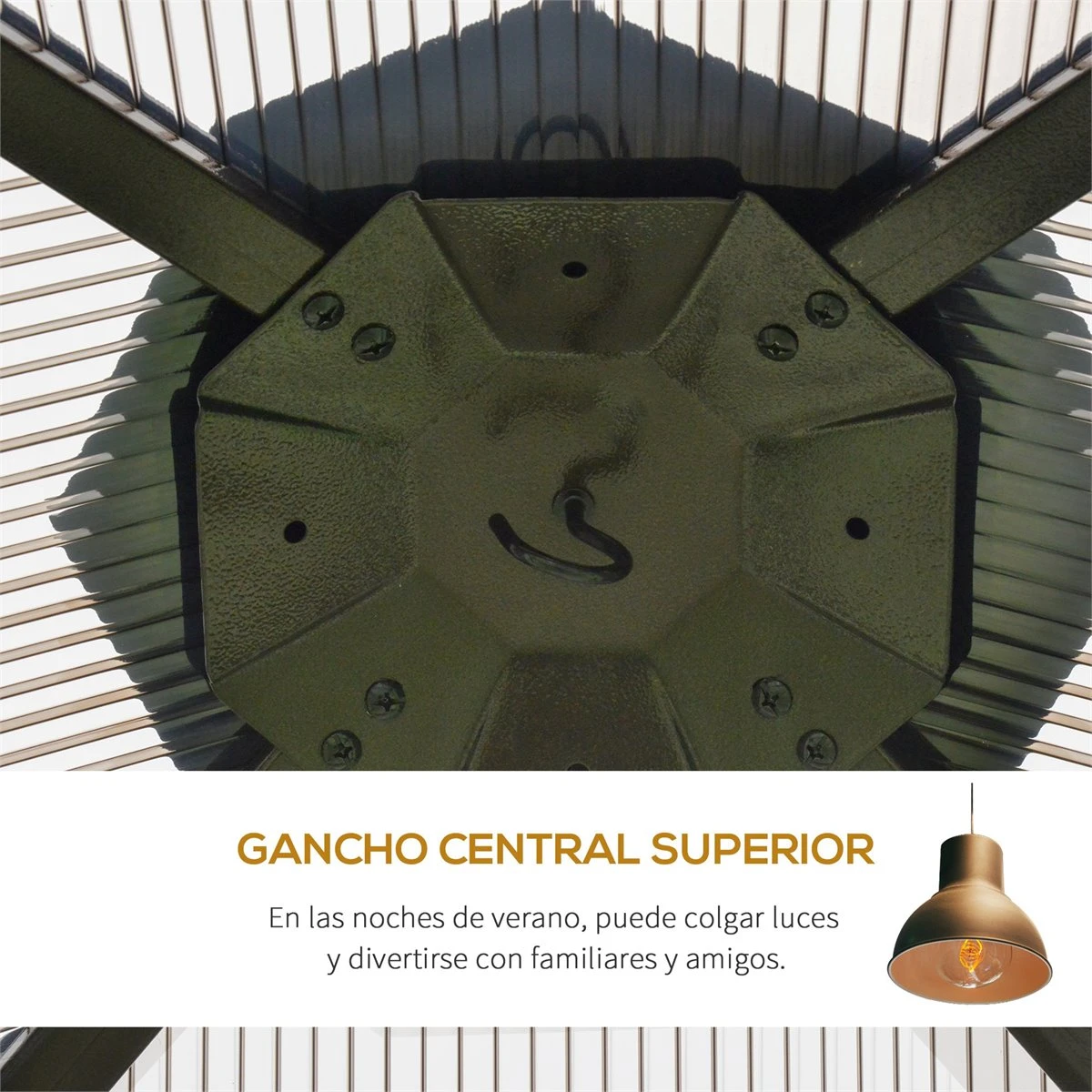 Outsunny Cenador De Jardín 3x3 M Marco De Aluminio Con Doble Techo De Policarbonato Y 4 Cortinas 4 Mosquiteras Con Cremallera Para Exterior Fiestas Beige Y Negro 8 Outsunny Cenador De Jardín 3x3 M Marco De Aluminio Con Doble Techo De Policarbonato Y 4 Cortinas 4 Mosquiteras Con Cremallera Para Exterior Fiestas Beige Y Negro - Imagen 6