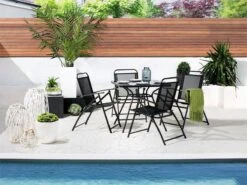 Mesa De Exterior En Acero Negro 80x80 Cm LIVO -OUTSUNNY TIENDA 1304e96cfc38c6c34a6d37323f1b82861a2f1fad 8197ae4cf4764a489d3bd6f7eabd8884