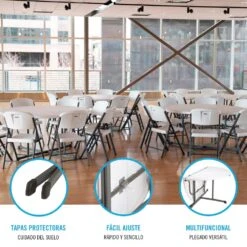 Mesa Redonda Plegable Blanco LIFETIME Ø152 X 75,5 Cm 12 Mesa Redonda Plegable Blanco LIFETIME Ø152 X 75,5 Cm -OUTSUNNY TIENDA 136858a3ca269ce20b5837b4b322b2c0c6a2b64d 963088a789904b4ab3be74975b37f759