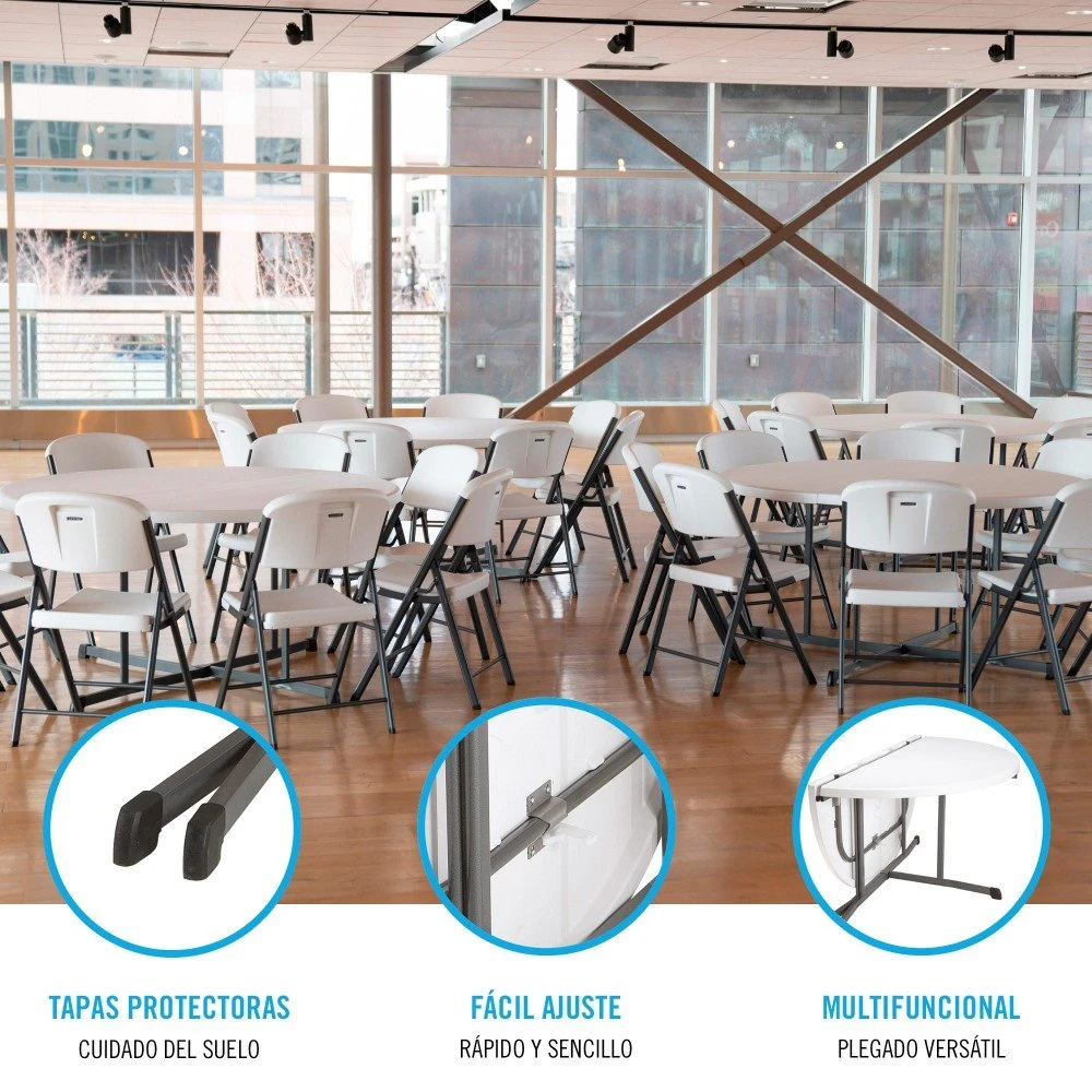 Mesa Redonda Plegable Blanco LIFETIME Ø152 X 75,5 Cm 5 Mesa Redonda Plegable Blanco LIFETIME Ø152 X 75,5 Cm - Imagen 3