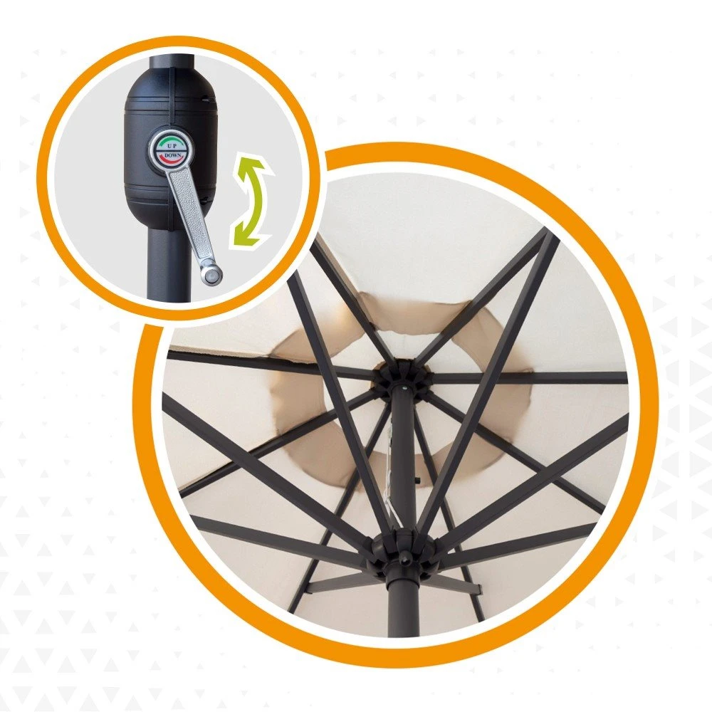 Sombrilla Para Jardín Cuadrada 270x270 Cm Inclinable Aktive 7 Sombrilla Para Jardín Cuadrada 270x270 Cm Inclinable Aktive - Imagen 5