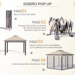 Outsunny Carpa Plegable Exterior 3,3x3,3x2,88 M Altura Ajustable Cenador De Jardín Con Doble Techo 4 Mosquiteras Extraíbles Y Bolsa De Transporte Para Camping Fiestas Beige 13 Outsunny Carpa Plegable Exterior 3,3x3,3x2,88 M Altura Ajustable Cenador De Jardín Con Doble Techo 4 Mosquiteras Extraíbles Y Bolsa De Transporte Para Camping Fiestas Beige -OUTSUNNY TIENDA 1428e7a94463e6d7b2f2587ad16dff0b924bf82c a218ff06a8af4a0385d31acf27bfbe8f