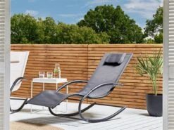 Tumbona De Jardín Mecedora Gris Oscuro CARANO II