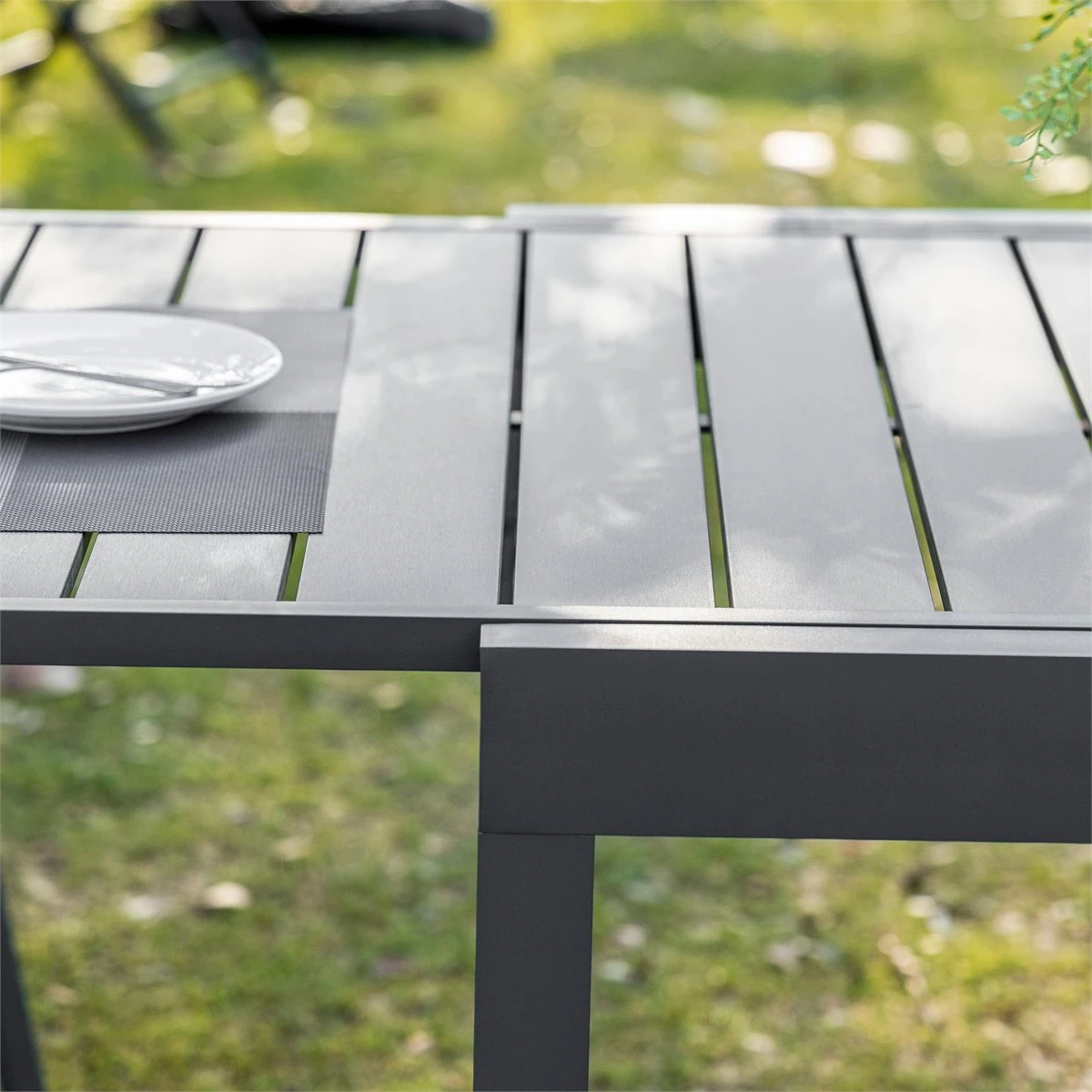 Outsunny Mesa De Jardín Extensible De Aluminio Mesa De Comedor Para Exterior Para 4-6 Personas Carga Max. 70 Kg Para Patio Terraza Balcón 90-180x90x73 Cm Gris 8 Outsunny Mesa De Jardín Extensible De Aluminio Mesa De Comedor Para Exterior Para 4-6 Personas Carga Max. 70 Kg Para Patio Terraza Balcón 90-180x90x73 Cm Gris - Imagen 6