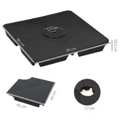 Outsunny Pesos Para Base De Sombrilla En Voladizo De 4 Piezas Rellenable De Arena 120 Kg O Agua 160 Kg Para Sombrilla De Plátano Base Cruzada 90x90x10,5 Cm Negro 13 Outsunny Pesos Para Base De Sombrilla En Voladizo De 4 Piezas Rellenable De Arena 120 Kg O Agua 160 Kg Para Sombrilla De Plátano Base Cruzada 90x90x10,5 Cm Negro -OUTSUNNY TIENDA 148d0bf2ba9083bdf0cb43f6924d47f4e72757e6 96be5e06211c4df5958a9524ac860715