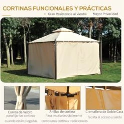 Outsunny Cenador De Jardín 3x3m Gazebo Con Doble Techo 4 Cortinas Laterales Mejor Ventilación Exterior Espacioso Para Fiesta Eventos Barbacoa Beige 15 Outsunny Cenador De Jardín 3x3m Gazebo Con Doble Techo 4 Cortinas Laterales Mejor Ventilación Exterior Espacioso Para Fiesta Eventos Barbacoa Beige -OUTSUNNY TIENDA 14fdb282740966e52c7b0379b1a21203a37d0f85 682dbbffa4cf48e6b0e0bba5a5b73f3a