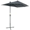 Outsunny Sombrilla De Pared De Jardín 200x190x240 Cm Parasol Con Manivela Poste De Acero Y Base Cruzada Protección Solar Para Terraza Balcón Exterior Gris