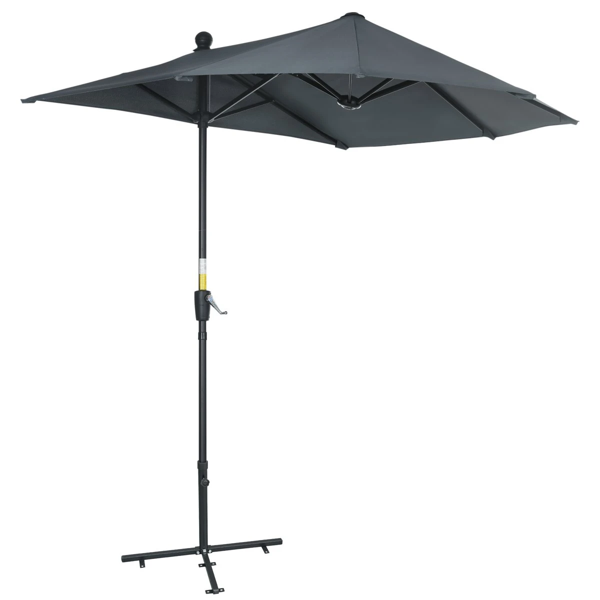 Outsunny Sombrilla De Pared De Jardín 200x190x240 Cm Parasol Con Manivela Poste De Acero Y Base Cruzada Protección Solar Para Terraza Balcón Exterior Gris 3 Outsunny Sombrilla De Pared De Jardín 200x190x240 Cm Parasol Con Manivela Poste De Acero Y Base Cruzada Protección Solar Para Terraza Balcón Exterior Gris