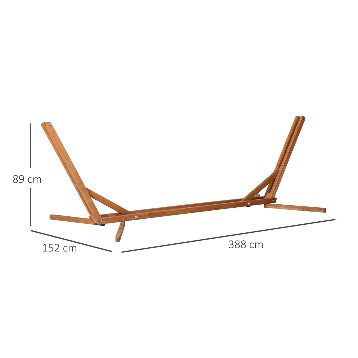Outsunny Soporte Para Hamaca De Madera Plegable Ajustable De 3 Niveles Estructura Para Hamaca 217-380 Cm De Longitud Carga Máx. 150 Kg Para Jardín Terraza 388x152x89 Cm Teca 5 Outsunny Soporte Para Hamaca De Madera Plegable Ajustable De 3 Niveles Estructura Para Hamaca 217-380 Cm De Longitud Carga Máx. 150 Kg Para Jardín Terraza 388x152x89 Cm Teca - Imagen 3
