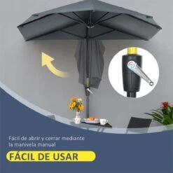 Outsunny Sombrilla De Pared De Jardín 200x190x240 Cm Parasol Con Manivela Poste De Acero Y Base Cruzada Protección Solar Para Terraza Balcón Exterior Gris 15 Outsunny Sombrilla De Pared De Jardín 200x190x240 Cm Parasol Con Manivela Poste De Acero Y Base Cruzada Protección Solar Para Terraza Balcón Exterior Gris -OUTSUNNY TIENDA 15aaffc440232c4f4affa80bbcc0cd2936745e6f 5ceb016e1b4d4392879b9a4c023a2177