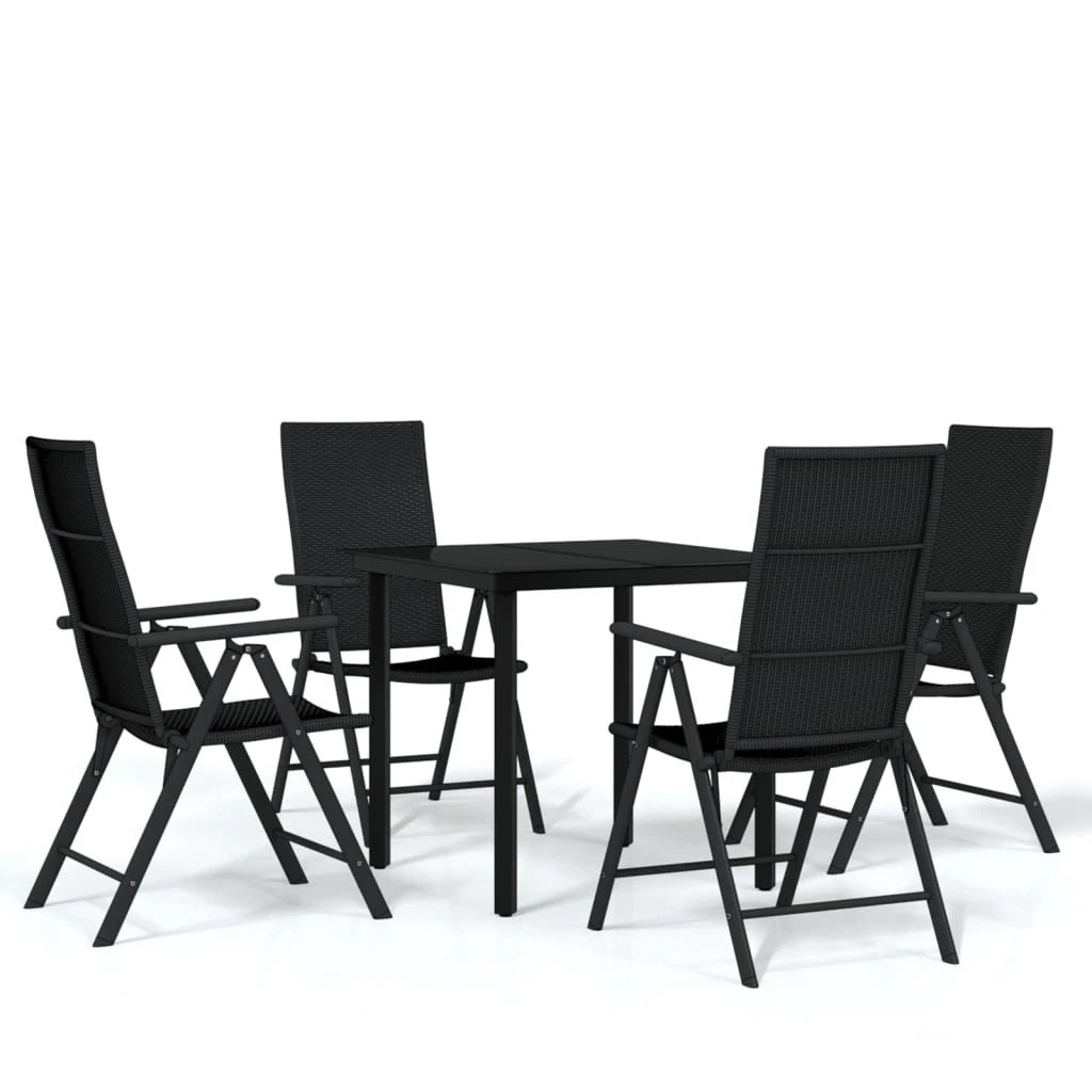 Juego De Comedor De Jardín 5 Piezas Negro VidaXL 4 Juego De Comedor De Jardín 5 Piezas Negro VidaXL - Imagen 2