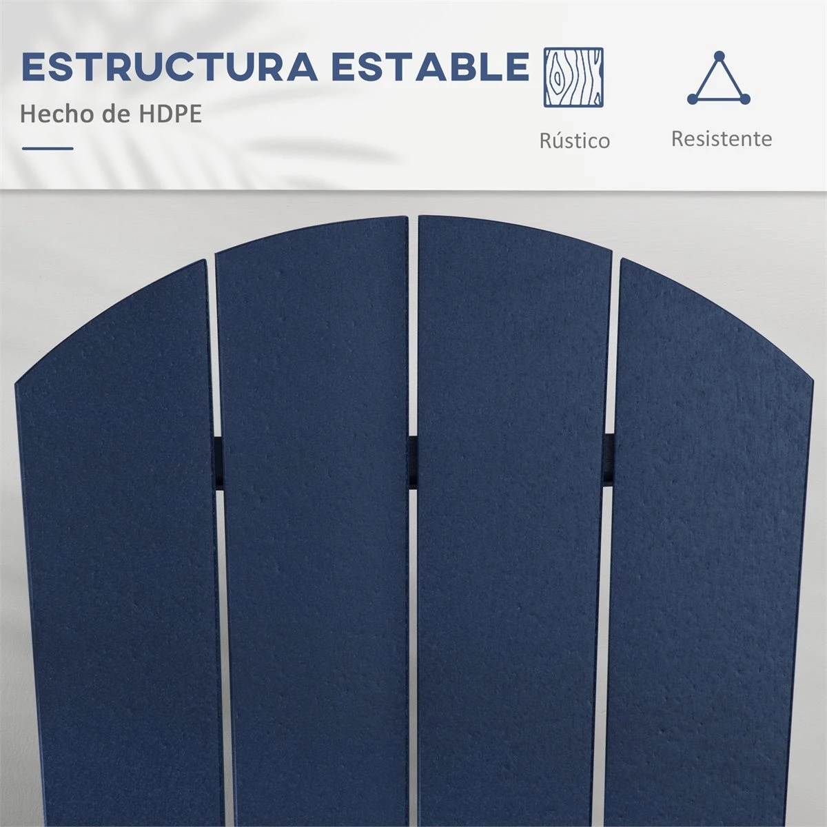 Outsunny Silla Mecedora De Jardín Mecedora Para Exterior De Estilo Adirondack De HDPE Para Balcón Terraza Patio Carga 120 Kg 73,5x93x91,5 Cm Azul Oscuro 6 Outsunny Silla Mecedora De Jardín Mecedora Para Exterior De Estilo Adirondack De HDPE Para Balcón Terraza Patio Carga 120 Kg 73,5x93x91,5 Cm Azul Oscuro - Imagen 4