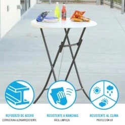 Mesa Redonda Plegable Cocktail LIFETIME Ø84 X 110 Cm 13 Mesa Redonda Plegable Cocktail LIFETIME Ø84 X 110 Cm -OUTSUNNY TIENDA 1772779f2b84387a1899924c66aee9b4562a6ea3 b2c6c078b1894f4396478fd2bbeffef0