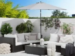 Sombrilla De Jardín De Poliéster Gris Claro 270 Cm VARESE