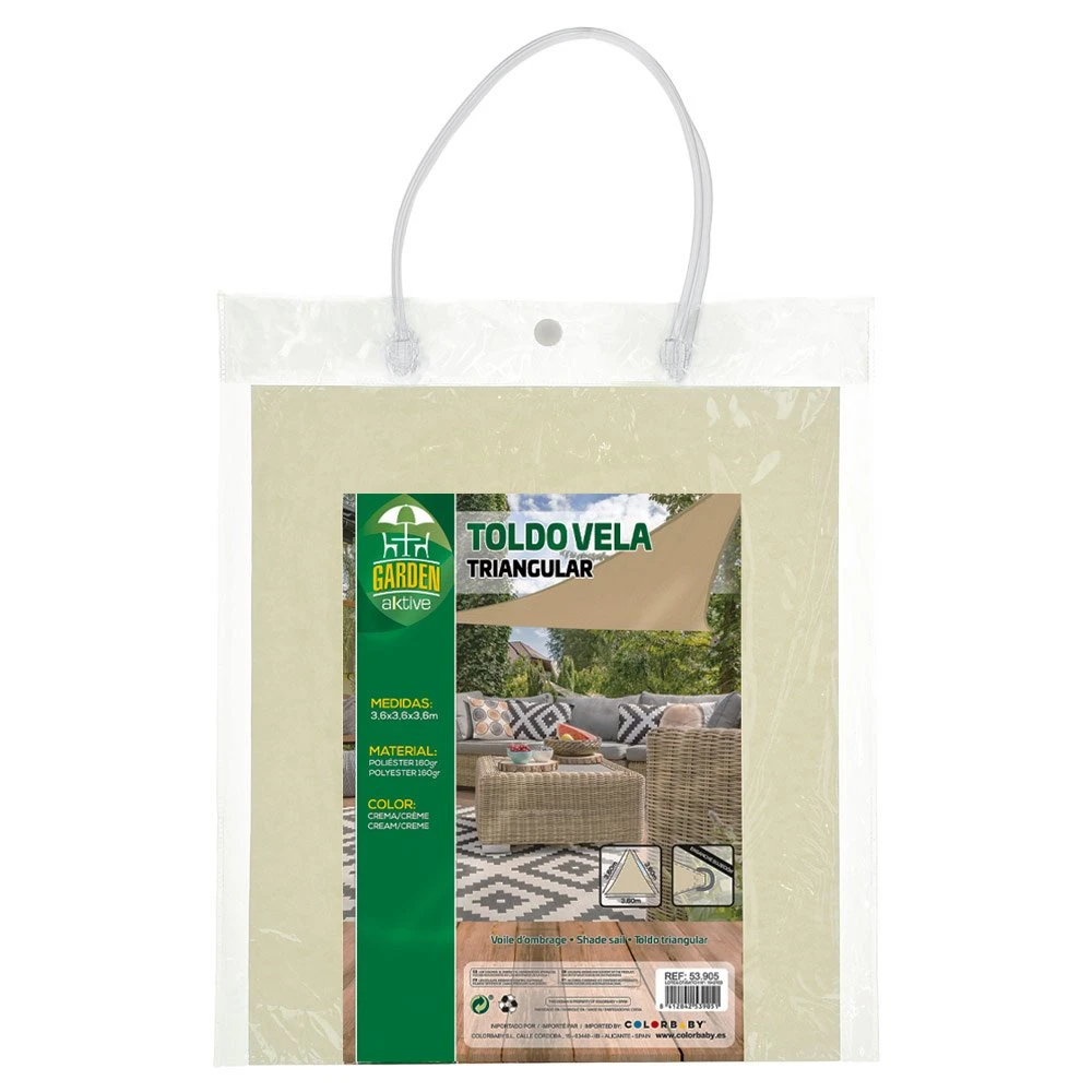 Toldo Sombreo Triangular Aktive Garden Color Crema 6 Toldo Sombreo Triangular Aktive Garden Color Crema - Imagen 4