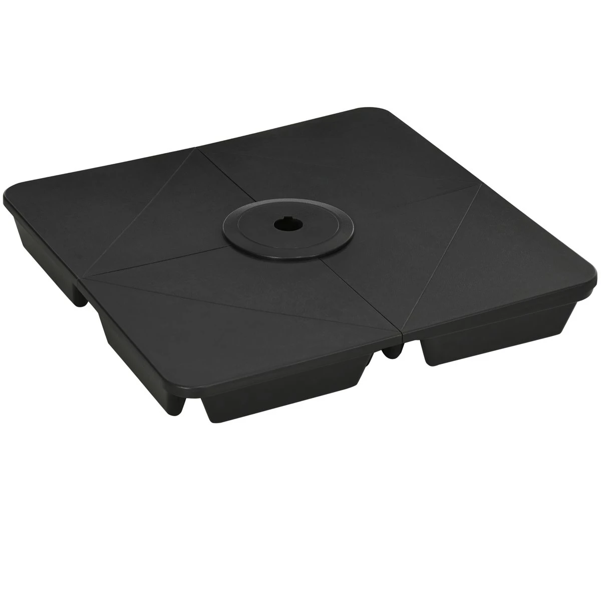 Outsunny Pesos Para Base De Sombrilla En Voladizo De 4 Piezas Rellenable De Arena 120 Kg O Agua 160 Kg Para Sombrilla De Plátano Base Cruzada 90x90x10,5 Cm Negro 3 Outsunny Pesos Para Base De Sombrilla En Voladizo De 4 Piezas Rellenable De Arena 120 Kg O Agua 160 Kg Para Sombrilla De Plátano Base Cruzada 90x90x10,5 Cm Negro