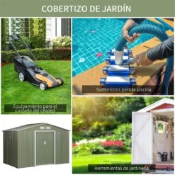 Outsunny Cobertizo De Jardín Exterior 277x195x192 Cm Caseta De Jardín Metálica Para Almacenamiento De Herramientas Con 4 Ventanas 4,83 M² Verde Claro 16 Outsunny Cobertizo De Jardín Exterior 277x195x192 Cm Caseta De Jardín Metálica Para Almacenamiento De Herramientas Con 4 Ventanas 4,83 M² Verde Claro -OUTSUNNY TIENDA 1bc561877e0c9c410a0baaa1a6de901806276735 d84893be25264808930f10e1e076b376
