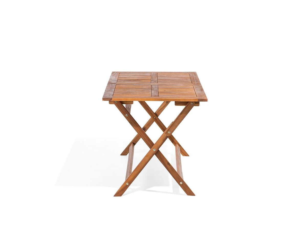 Mesa De Jardín De Madera De Acacia Oscura 140 X 75 Cm CENTO 10 Mesa De Jardín De Madera De Acacia Oscura 140 X 75 Cm CENTO - Imagen 8