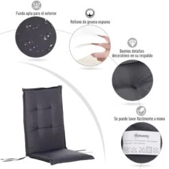 Outsunny Cojín De 2 Piezas Para Tumbona De Exterior Colchoneta Para Sillas De Jardín Acolchado Cómoda Con Cuerda De Fijación Lavable A Mano Poliéster Esponja 120x50x6 Cm Gris 17 Outsunny Cojín De 2 Piezas Para Tumbona De Exterior Colchoneta Para Sillas De Jardín Acolchado Cómoda Con Cuerda De Fijación Lavable A Mano Poliéster Esponja 120x50x6 Cm Gris -OUTSUNNY TIENDA 1ecd821be48cc03371a7f43412169d6a608019a9 3862d673a11b47b3a5beb5a4cdf935ee