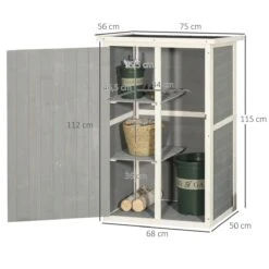 Outsunny Caseta De Jardín De Madera 75x56x115 Cm Armario Cobertizo De Exterior Para Herramientas Con 3 Estantes Interiores Puerta Con Pestillo Y Techo Asfáltico Gris 12 Outsunny Caseta De Jardín De Madera 75x56x115 Cm Armario Cobertizo De Exterior Para Herramientas Con 3 Estantes Interiores Puerta Con Pestillo Y Techo Asfáltico Gris -OUTSUNNY TIENDA 1ee12e98eed9ac18e8d77a22a19bdf75f99d8ad2 ab01d478a20a41008b15eca410694387