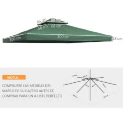 Outsunny Techo De Reemplazo 3X3 Metros Para Carpa Pabellon Toldo Eventos Y Bodas Verde Esmeralda 10 Outsunny Techo De Reemplazo 3X3 Metros Para Carpa Pabellon Toldo Eventos Y Bodas Verde Esmeralda -OUTSUNNY TIENDA 1f36d61a9235263c5bddcef93ec70d1bf370487d 73c3682341f94118ba576a6470ac5038